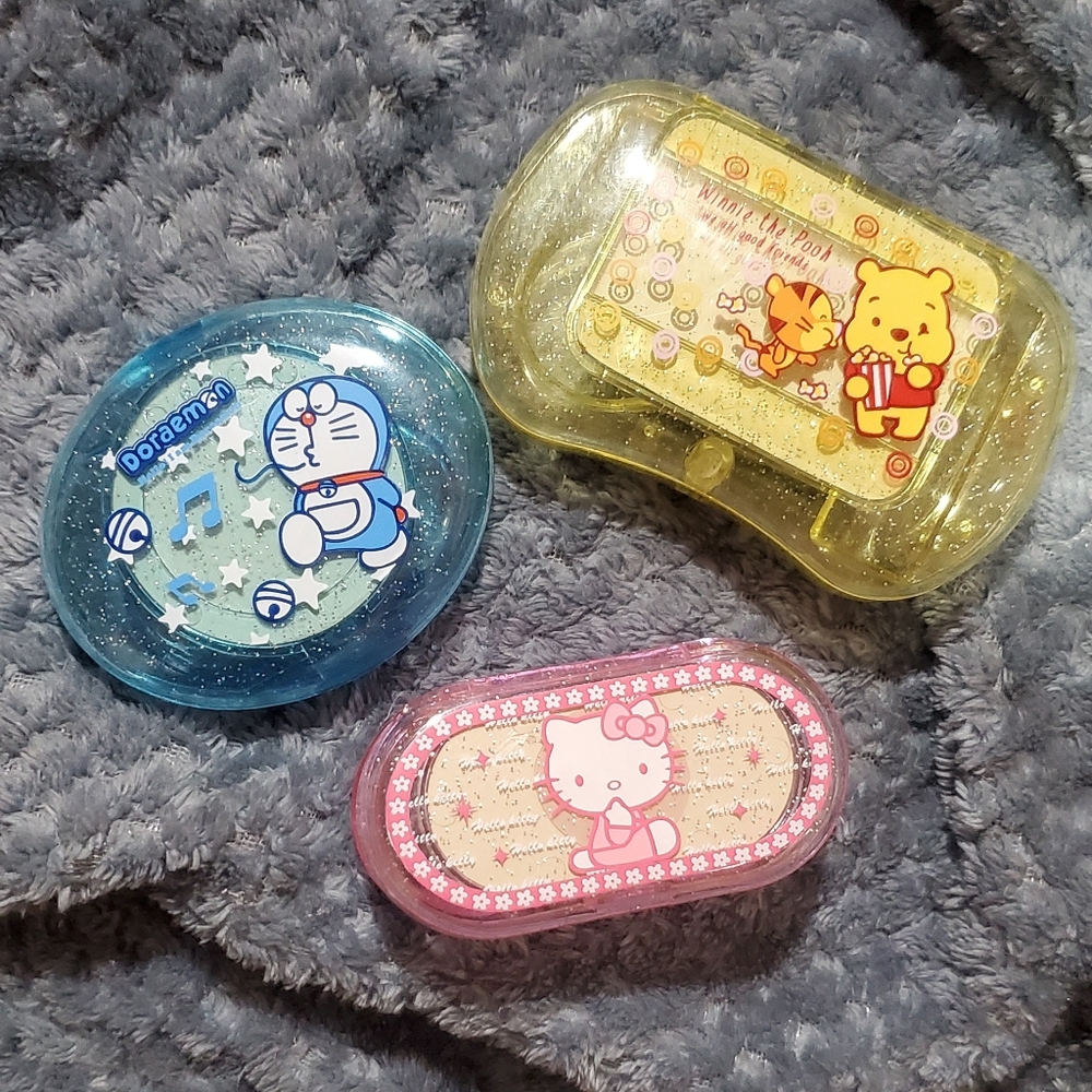 Hello Kitty, Winnie the Pooh, Doraemon compacts storage boxes